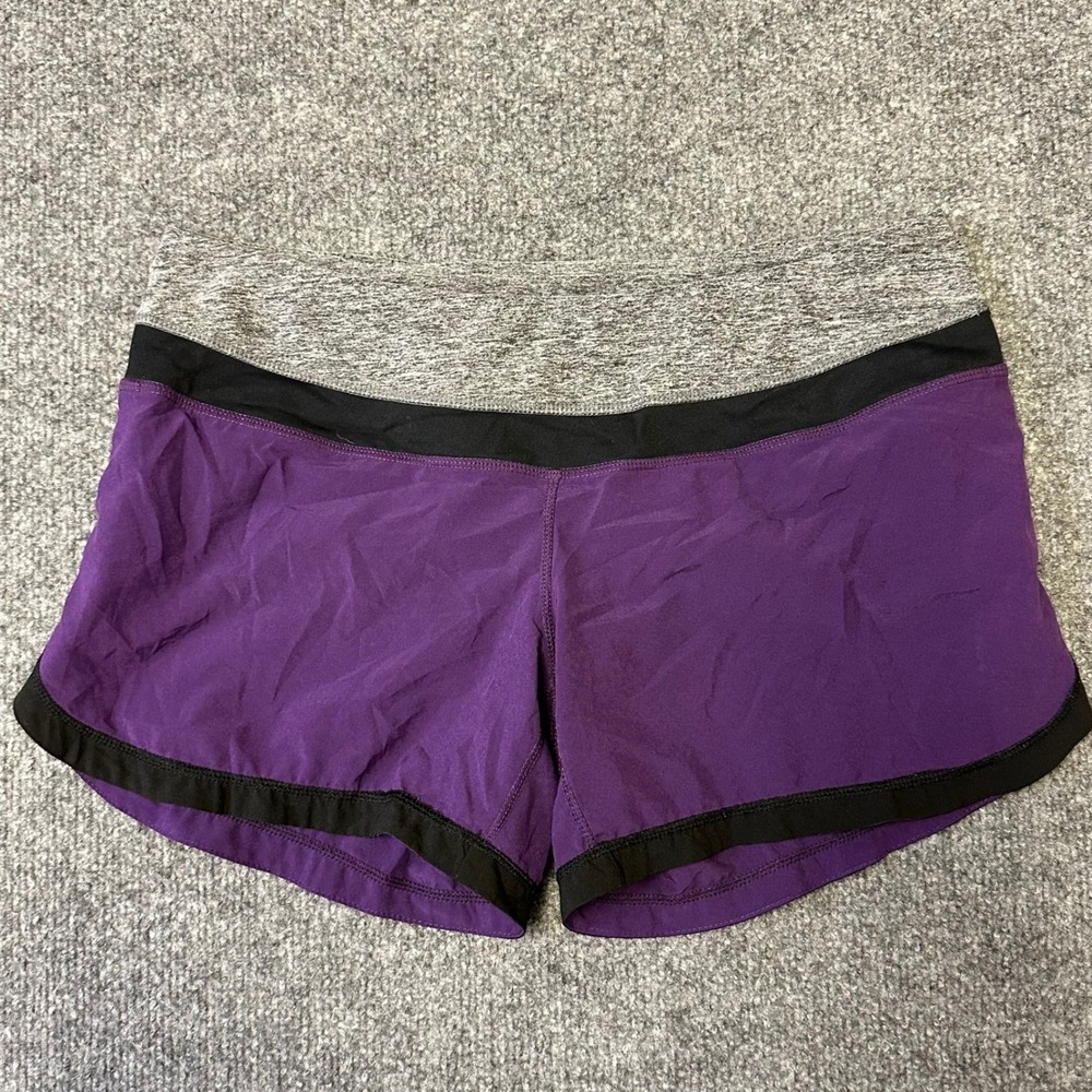 Lululemon Athletic Shorts Womens Size L Purple Grey Running Liner Activewear